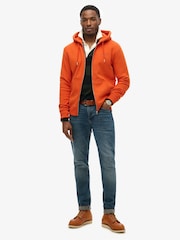 Superdry Orange Essential Logo Zip-Up Hoodie - Image 3 of 8
