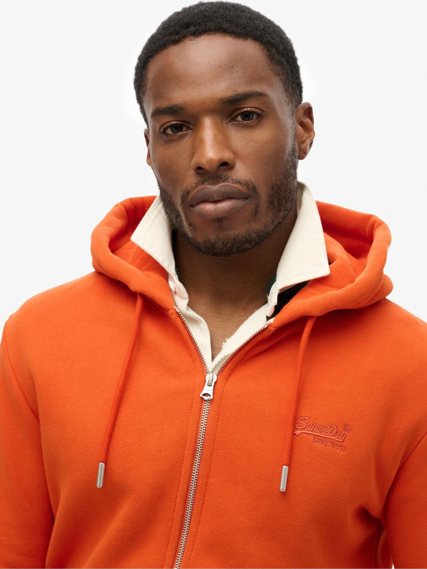 Superdry orange zip hoodie hotsell