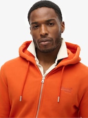 Superdry Orange Essential Logo Zip-Up Hoodie - Image 4 of 8