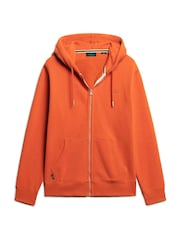 Superdry Orange Essential Logo Zip-Up Hoodie - Image 7 of 8