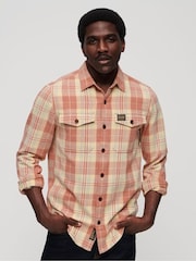 Superdry Pink Vintage Check 100% Cotton Overshirt - Image 1 of 6