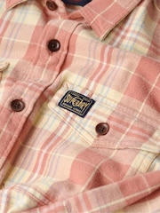 Superdry Pink Vintage Check 100% Cotton Overshirt - Image 5 of 6