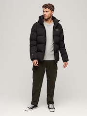 Superdry Black Hooded Water-Repellent Boxy Puffer Jacket - Image 9 of 10