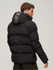 Superdry Black Hooded Water-Repellent Boxy Puffer Jacket - Image 10 of 10