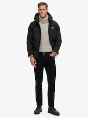 Superdry Black Hooded Water-Repellent Boxy Puffer Jacket - Image 2 of 8