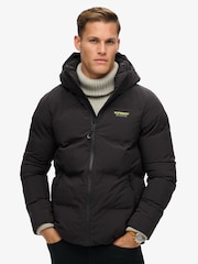 Superdry Black Hooded Water-Repellent Boxy Puffer Jacket - Image 3 of 8