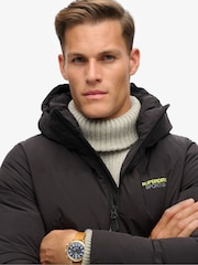 Superdry Black Hooded Water-Repellent Boxy Puffer Jacket - Image 4 of 8