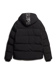 Superdry Black Hooded Water-Repellent Boxy Puffer Jacket - Image 6 of 8