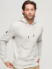 Superdry Grey Embossed Vintage Logo Hoodie - Image 1 of 5