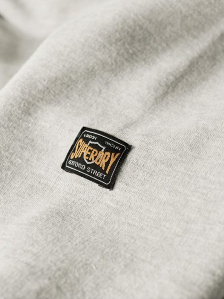 Superdry Grey Embossed Vintage Logo Hoodie - Image 5 of 5