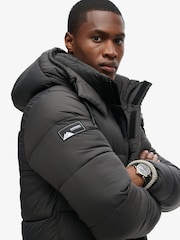 Superdry Black Ripstop Longline Puffer Coat Jacket - Image 4 of 7