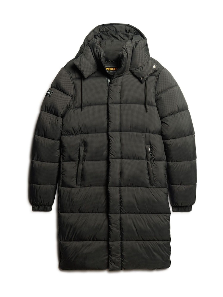 Superdry Black Ripstop Longline Puffer Coat Jacket - Image 5 of 7