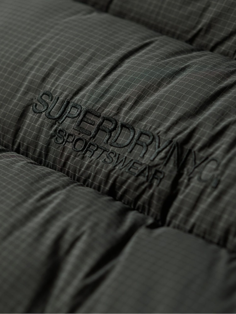 Superdry Black Ripstop Longline Puffer Coat Jacket - Image 7 of 7