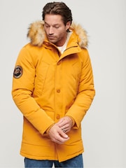 Superdry Yellow Everest Faux Fur Hooded Water-Repellent Parka Coat - Image 1 of 6