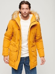 Superdry Yellow Everest Faux Fur Hooded Water-Repellent Parka Coat - Image 3 of 6