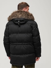 Superdry Black Chinook Faux Fur Parka Coat - Image 2 of 6