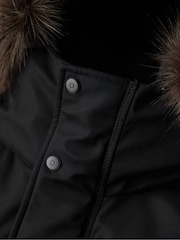 Superdry Black Chinook Faux Fur Parka Coat - Image 6 of 6