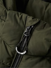Superdry Green Hooded Fuji Sport Padded 100% Cotton Gilet - Image 4 of 4