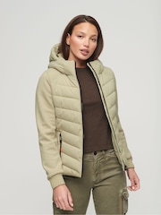 Superdry Green Hooded Storm Hybrid Padded Jacket - Image 4 of 7