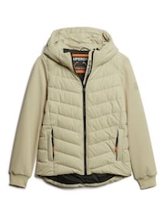 Superdry Green Hooded Storm Hybrid Padded Jacket - Image 5 of 7