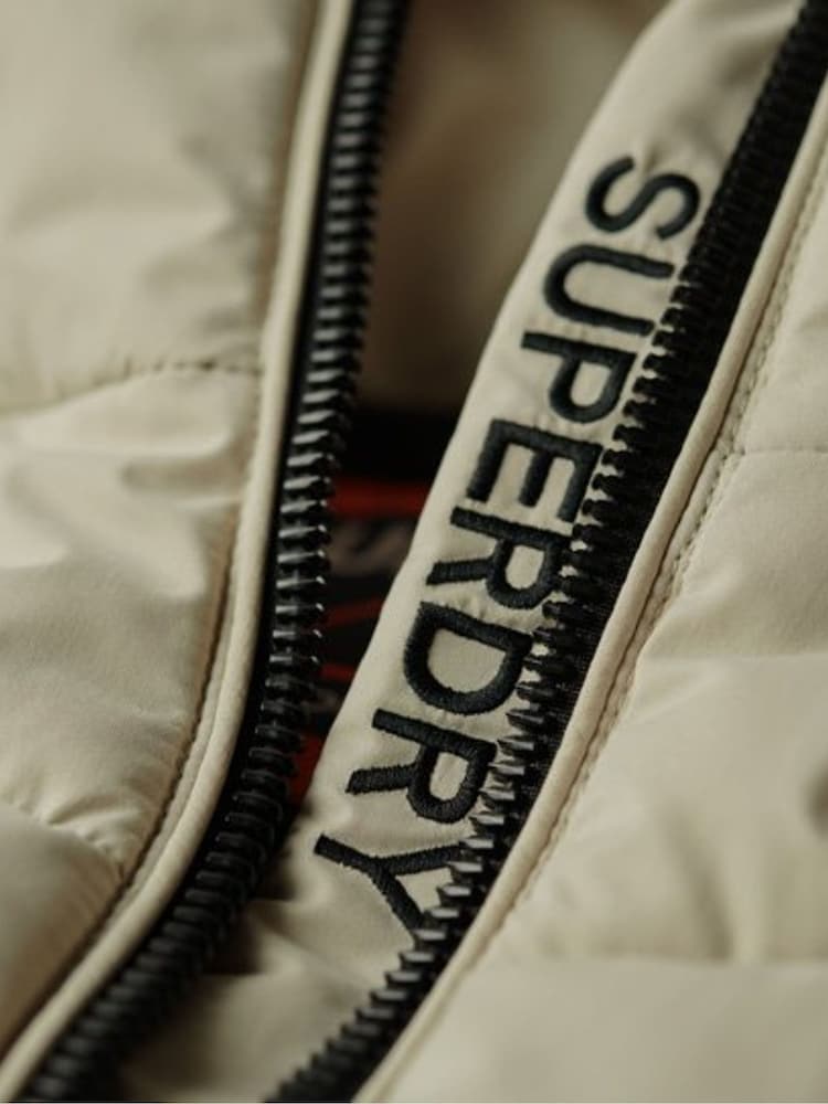 Superdry Green Hooded Storm Hybrid Padded Jacket - Image 7 of 7