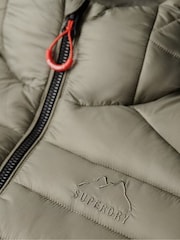 Superdry Gray Hooded Fuji Sport Padded Coat Jacket - Image 6 of 6