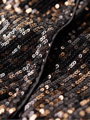 Superdry Black Sequin Wrap Maxi Dress - Image 5 of 5