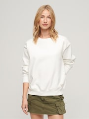 Weiß - Superdry Relaxed Fit Essential Logo Sweatshirt - Bild 1 von 6