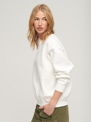 Weiß - Superdry Relaxed Fit Essential Logo Sweatshirt - Bild 2 von 6