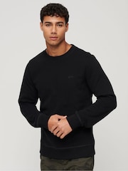 Superdry Black Essential Logo Crew Sweatshirt - Image 1 of 3