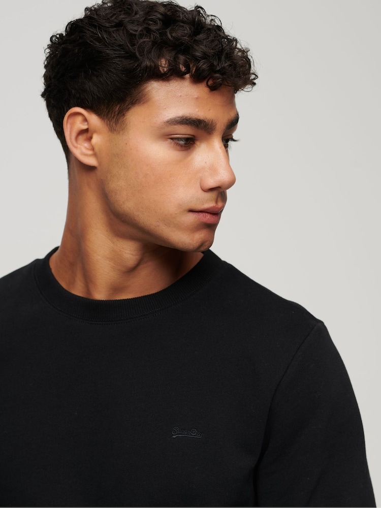 Superdry Black Essential Logo Crew Sweatshirt - Image 3 of 3