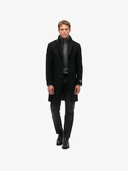Superdry Black 2-In-1 Wool Town Coat - Image 2 of 7