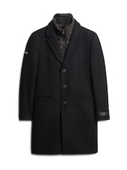 Superdry Black 2-In-1 Wool Town Coat - Image 5 of 7