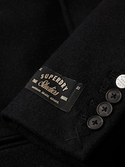 Superdry Black 2-In-1 Wool Town Coat - Image 6 of 7