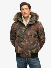 Superdry Green crome Hooded Everest Puffer Bomber Jacket - Image 2 of 6