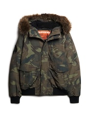 Superdry Green crome Hooded Everest Puffer Bomber Jacket - Image 4 of 6
