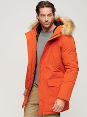 Superdry Orange Everest Faux Fur Hooded Water-Repellent Parka Coat - Image 4 of 4