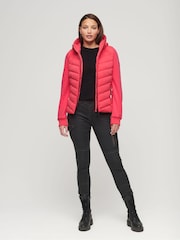 Superdry Pink Hooded Storm Hybrid Padded Jacket - Image 2 of 6