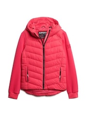 Superdry Pink Hooded Storm Hybrid Padded Jacket - Image 4 of 6