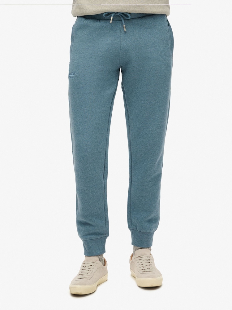 Superdry Blue Grey Essential Logo Joggers - Image 3 of 8