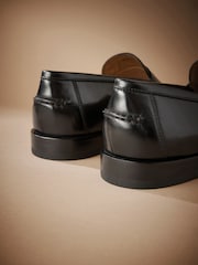 Черный - Лоферы из итальянской кожи Signature Penny - Изображение 6 из 7