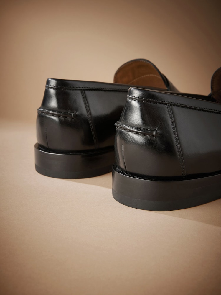 Zwart - Signature Italian Leather Penny Loafers - Image 6 of 7