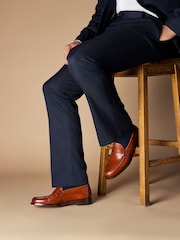 Tan Brown Signature Italian Leather Penny Loafers - Image 2 of 6