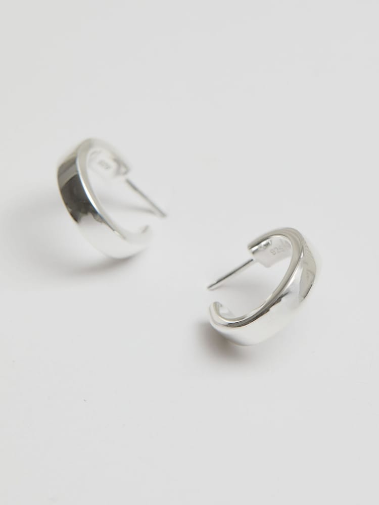 Simply Silver Sterling Silver Tone 925 Small Polished Hoop Earrings - Image 2 of 3