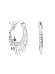 Simply Silver Silver Polished Starburst Hoop Earrings - Image 3 of 3