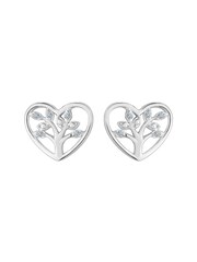 Simply Silver Sterling Silver Tone 925 Tree of Love Heart Stud Earrings - Image 2 of 3