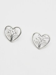 Simply Silver Sterling Silver Tone 925 Tree of Love Heart Stud Earrings - Image 3 of 3
