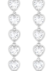Jon Richard Silver Tone Cubic Zirconia Heart Gift Boxed Earrings - Image 2 of 4