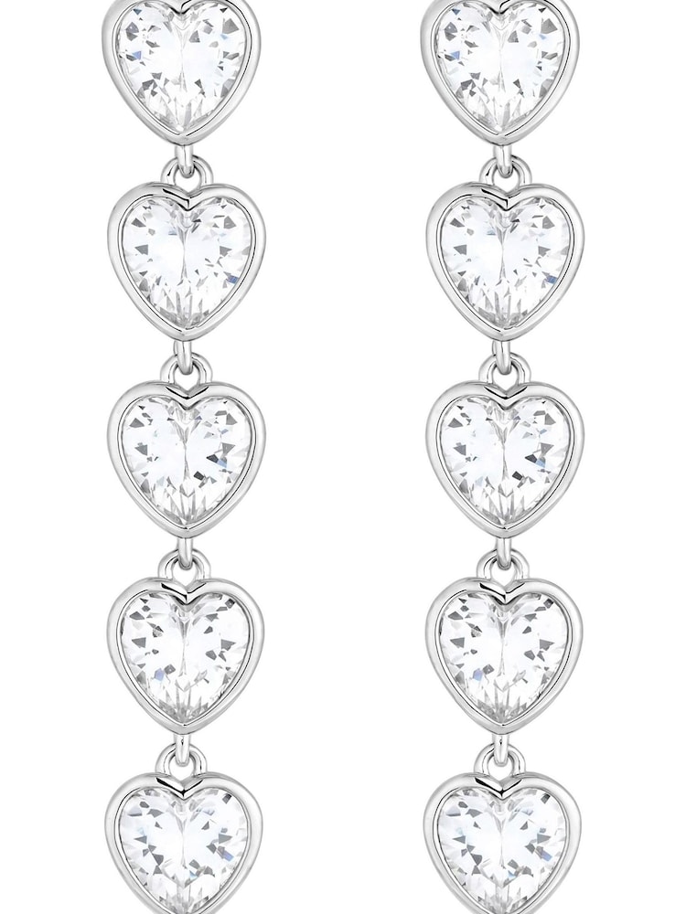 Jon Richard Silver Tone Cubic Zirconia Heart Gift Boxed Earrings - Image 2 of 4