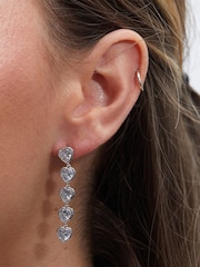 Jon Richard Silver Tone Cubic Zirconia Heart Gift Boxed Earrings - Image 4 of 4